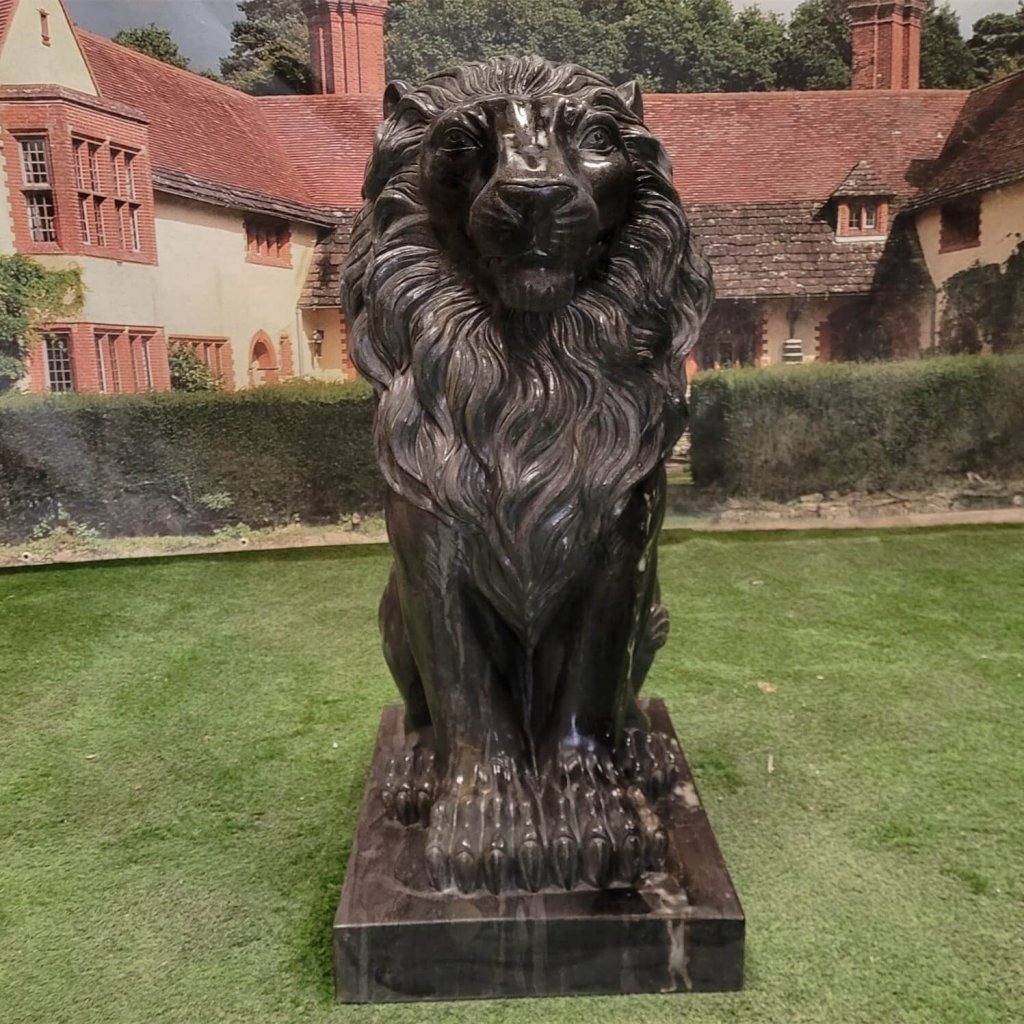 Wholesale Bronze Sitting Lion Garden Statue SevenTreeSculpture