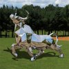 Mirror Polished Stainless Steel Large Metal Cow Sculpture For Sale - Image 2