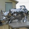 Mirror Polished Stainless Steel Large Metal Cow Sculpture For Sale - Image 4