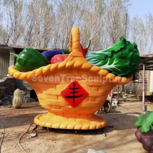Fiberglass Large Vegetable Basket Sculpture