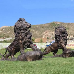 Outdoor Decor Bronze Giant Lion Statue For Sale