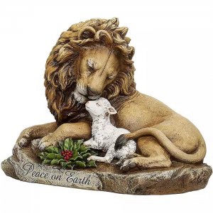 Hot Sale Fiberglass Lion And Lamb Statue