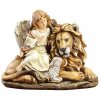 Factory Customization Fiberglass Lion And The Lamb Outdoor Statue