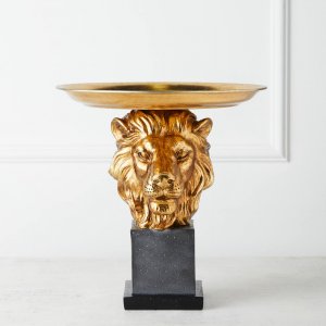 Bronze Lion Bust Statue For Sale
