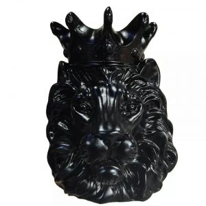Factory Supply Fiberglass Lion Head With Crown Statue