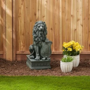 Bronze Lion Statue In Front Of House For Sale