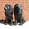 Outdoor Life Size Bronze Lion Sculptures For Sale - Image 4