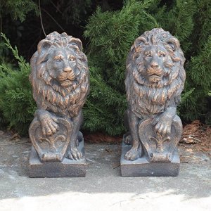 Factory Supply Bronze Lion Statues For Front Porch