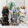 House Decorative Fiberglass Lion With Crown Sculpture - Image 4