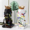 House Decorative Fiberglass Lion With Crown Sculpture