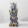 House Decorative Fiberglass Lion With Crown Sculpture - Image 2