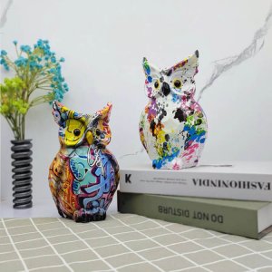 Resin Modern Owl Sculpture For Sale