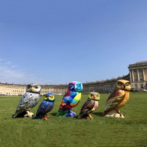 Hot Sale Resin Owl Lawn Statue