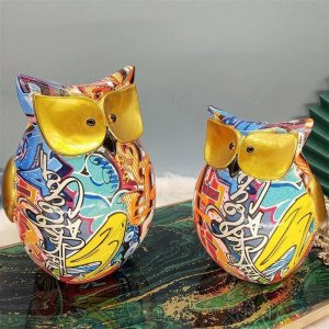 Resin Owl Statue In Home For Sale