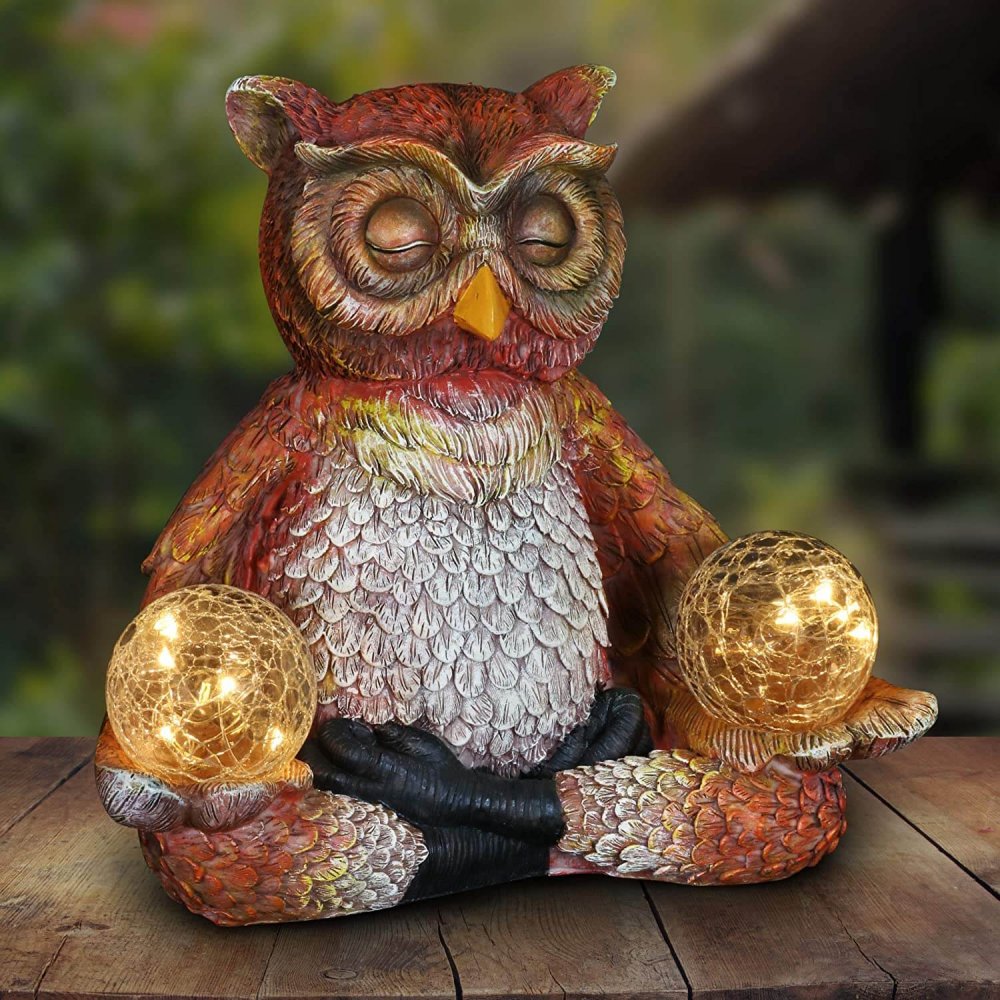 Resin Painted Owl Statue For Sale