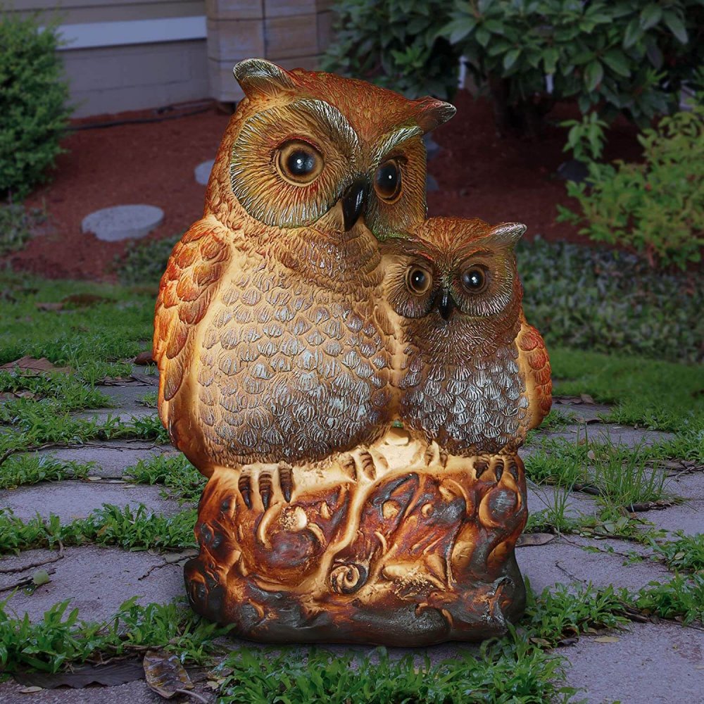 Resin Painted Owl Statue For Sale - Image 4
