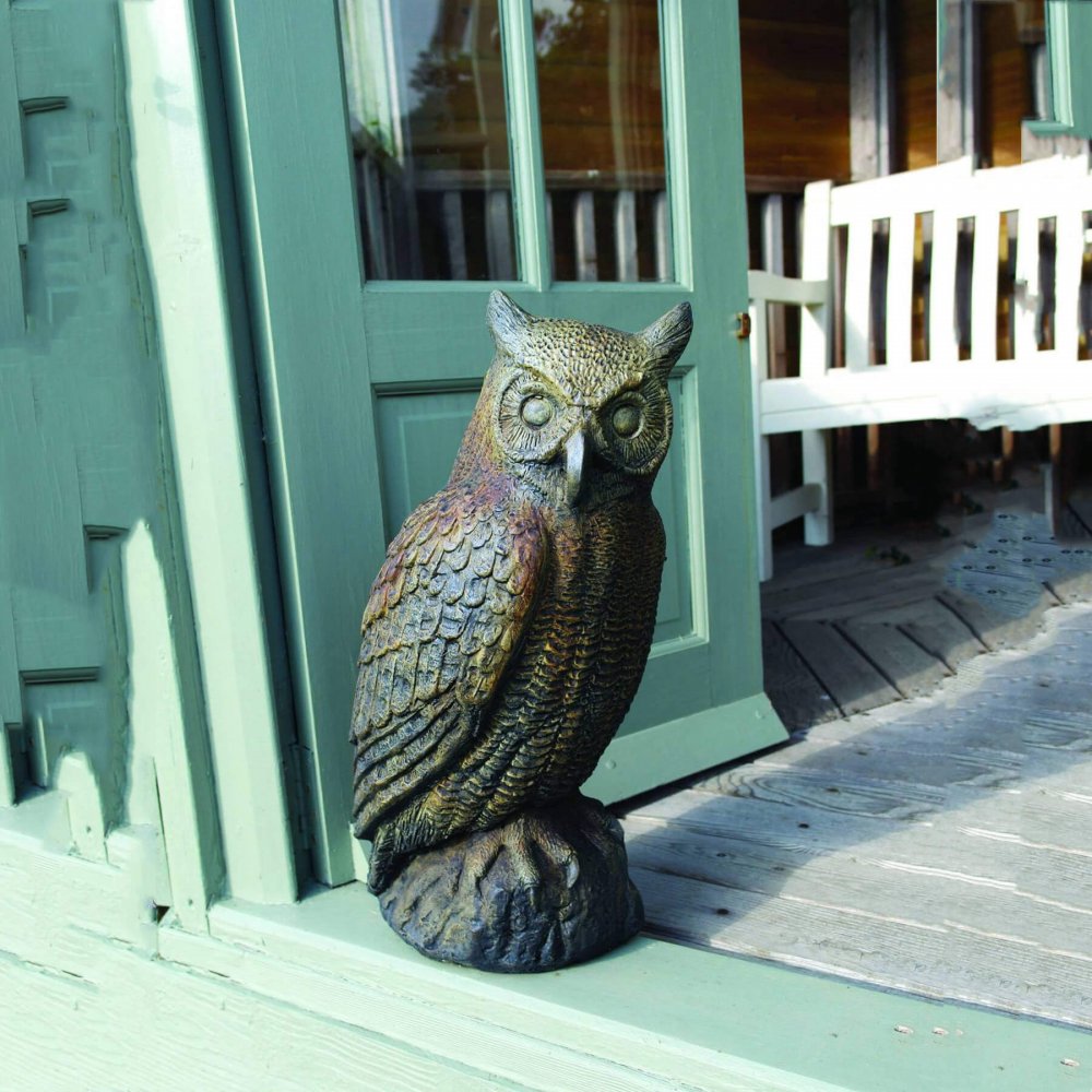 Bronze Patio Owl Statue For Sale
