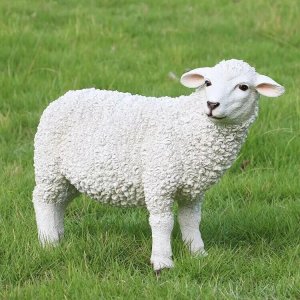 Resin Garden Sheep Sculpture For Outdoor