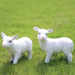 Outdoor Lawn Resin Lamb Garden Statues