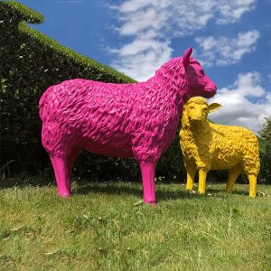 Resin Sheep Garden Ornament Sculpture