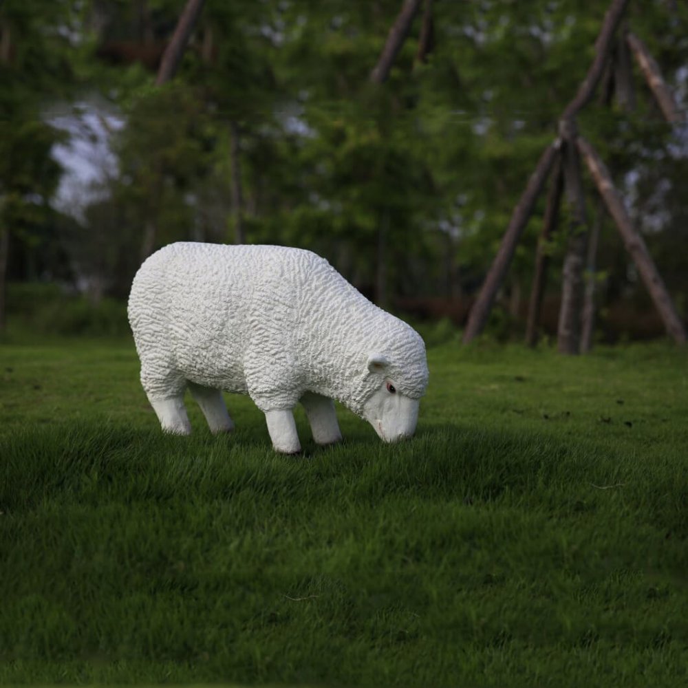 Full Size Resin Garden Sheep Statue - Image 2