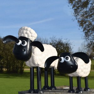 Fiberglass Shaun The Sheep Garden Sculpture