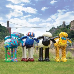 Fiberglass Shaun The Sheep Lawn Ornament Statue