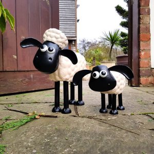 Fiberglass Outdoor Sheep Sculpture For Sale