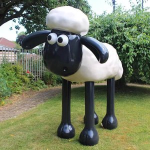 Fiberglass Shaun The Sheep Garden Statue