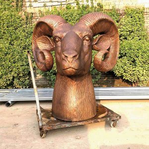 Bronze Sheep Head Sculpture For Sale