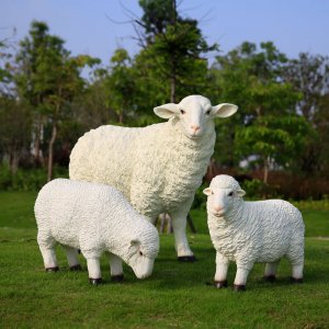 Hot Sale Fiberglass Lamb Statue Garden