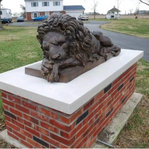 Outdoor Garden Bronze Sleeping Lion Sculpture For Sale