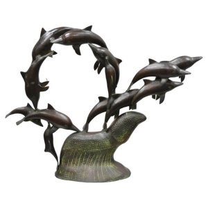 Spi Bronze Dolphin Sculptures For Sale