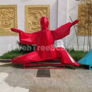 Red Fiberglass Tai Chi Statue For Sale