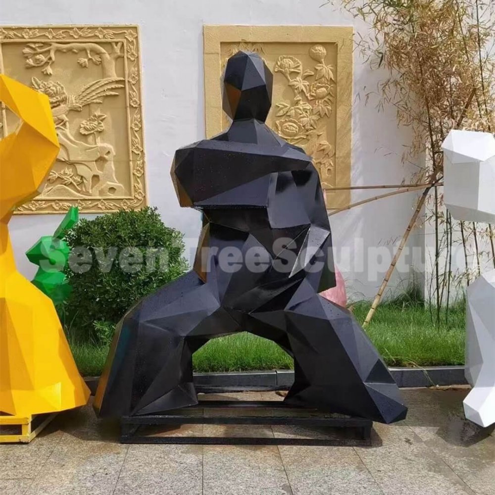 Yellow Fiberglass Tai Chi Statue For Sale - Image 3