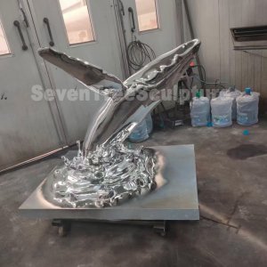 Factory Price Mirror Polished Stainless Steel Whale Sculpture