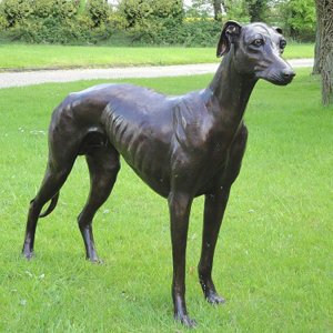 Bronze Whippet Dog Statues For Sale