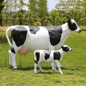 Fiberglass White Cow Statue For Sale