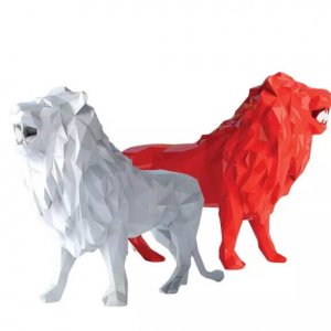 Fiberglass White Lion Statue For Sale