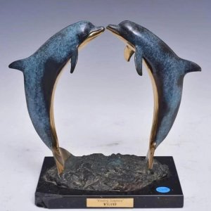 Wyland Bronze Dolphin Sculpture For Sale