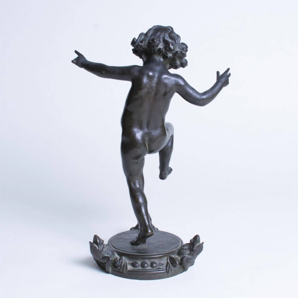 Bronze Boy Fountain Statue Janet Scudder The Frog Fountain For Sale - Image 2