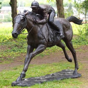 Outdoor Bronze Horse Racing Sculptures For Sale