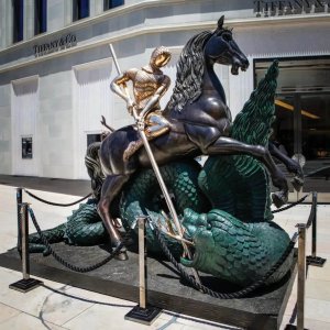 Famous Dali Bronze Saint George Slaying Dragon Sculpture For Sale