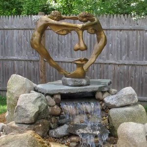 Bronze We Two Together Face Sculpture For Sale