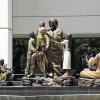 Catholic Religious Sculpture Bronze Children With Jesus Statue For Sale