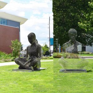 Stainless Steel Human Disapearing Sculptures For Sale