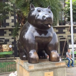 Bronze Fernando Botero Sculpture Dog Statue