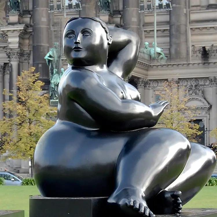 Bronze Woman Sitting Botero Sculpture For Sale