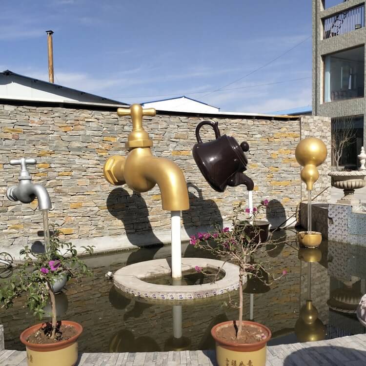 Floating Faucet Fountains sculpture (1)