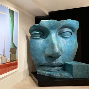 Large Broken Face Bronze Sculpture by Igor Mitoraj for sale